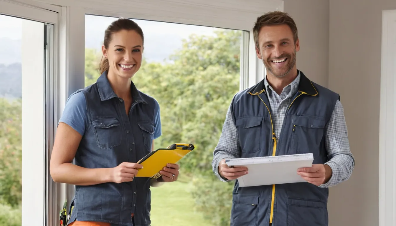 A friendly provider measuring a window for a homeowner in the Delray Beach area